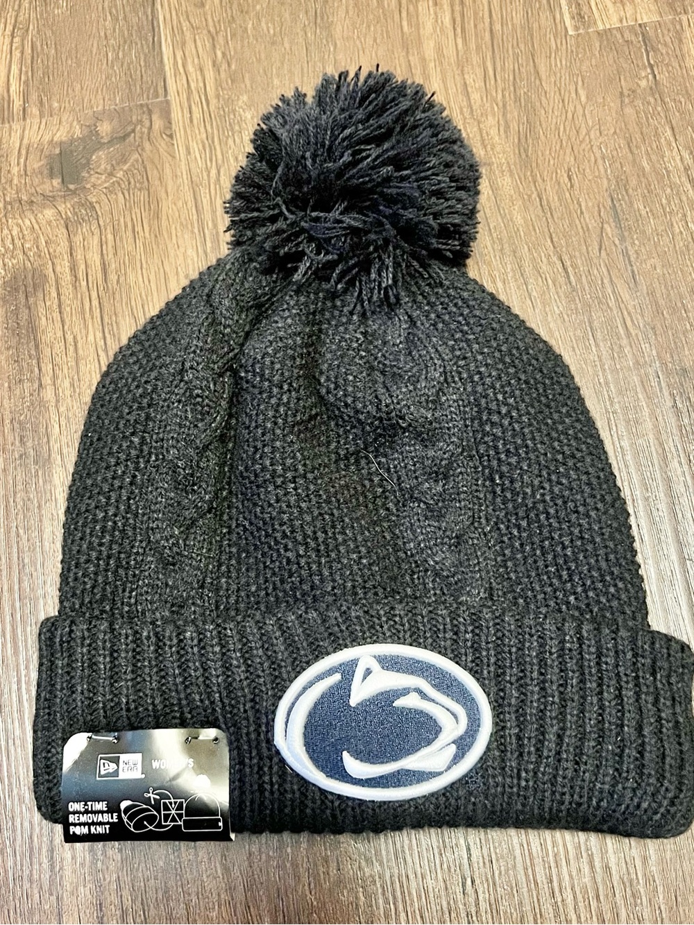 New Era Kids Black Penn State Pom Beanie